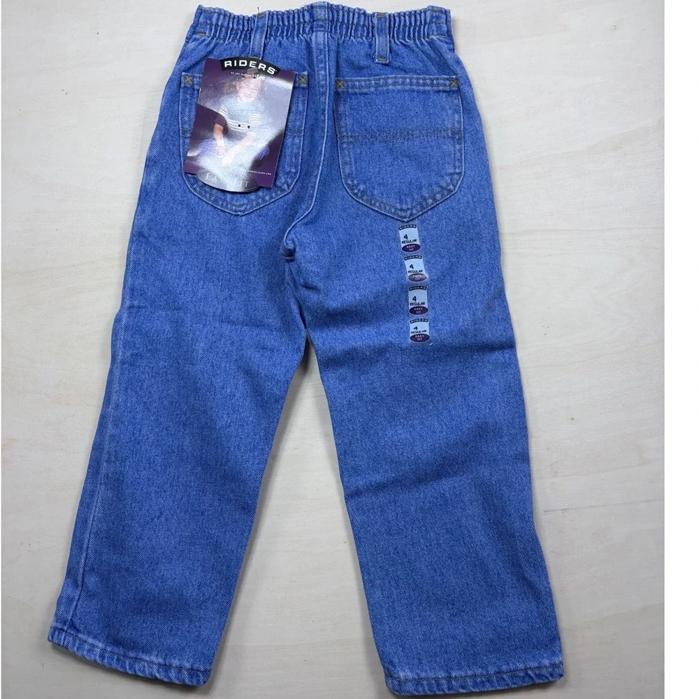 Vintage Riders by Lee Boys Easy Fit Jeans Medium Wash Elastic Waist Size 4R